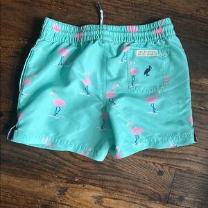 The Beaufort Bonnet Company Aqua Flamingo Swim Shorts